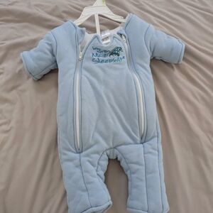 Baby Merlin's Magic Sleepsuit - Soft Blue